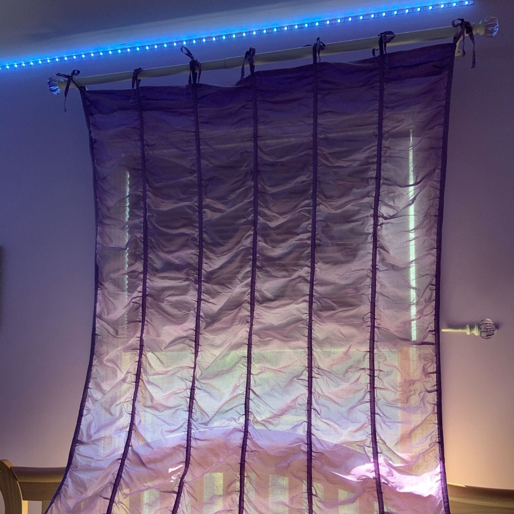 Pottery Barn ruffled single panel tie top curtains
